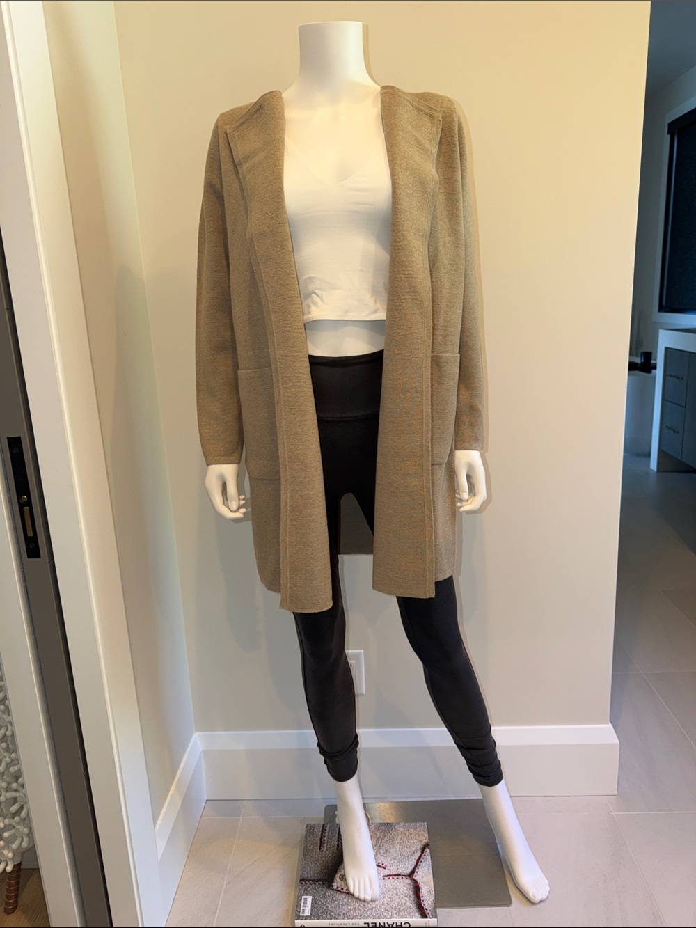 J. Crew Women's Taupe Open-Front Duster Cardigan Sweater